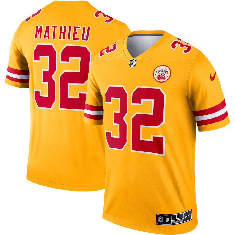 Men Kansas City Chiefs 32 Tyrann Mathieu Nike Yellow Inverted Legend NFL Jersey